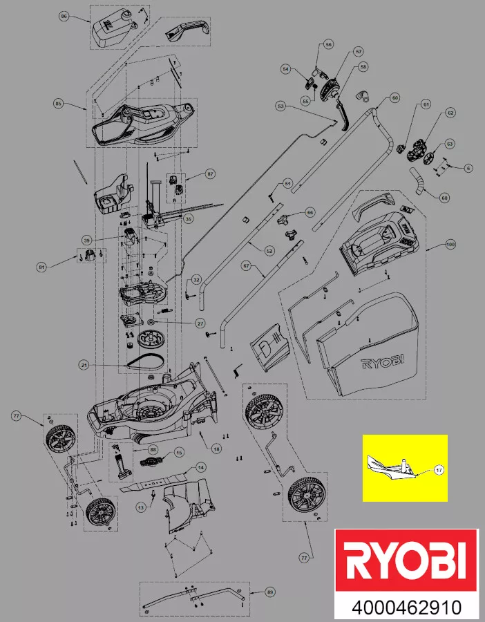 Kit paillage réf. 5131042250 tondeuse Ryobi